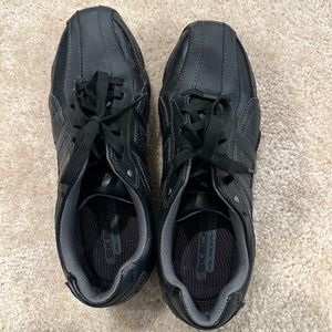 Skechers Men's Casual black Memory Foam Lace Up Leather Shoes Sz 9.5